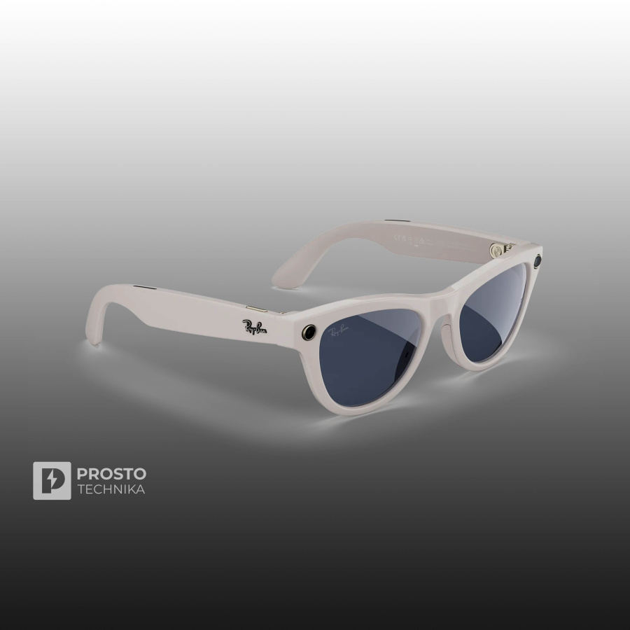 Ray-Ban Skyler (Gen 2) Глянцевый Мелово-Серый с Прозрачно-Сапфировыми линзами